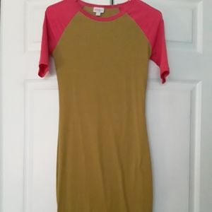 Lularoe yellow and pink dress